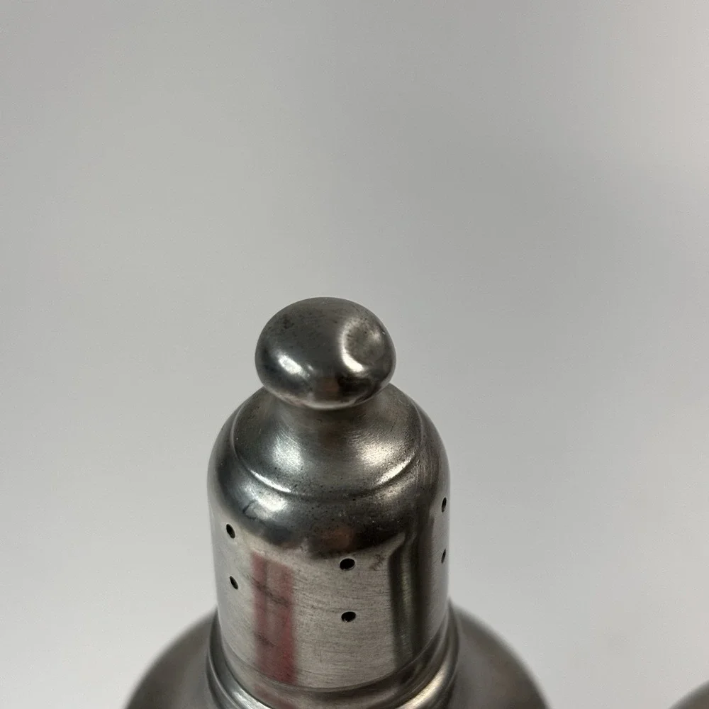 Vintage Weighted Pewter Salt‎ And Pepper Shakers By Web